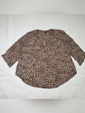 Torrid Leopard Animal Print Georgette Pullover Blouse Plus Size 2